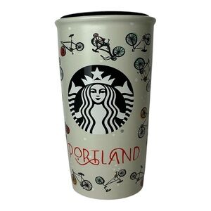 Starbucks 2016 Portland/Bicycle Ceramic Travel Mug/Tumbler 12 fl oz